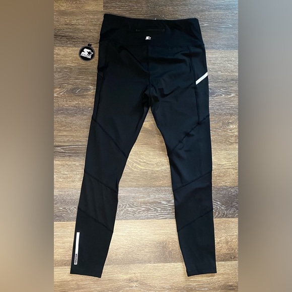 NWT STARTER WOMENS ATHLETIC LEGGINGS SIZE LARGE IN JET BLACK - Picture 2 of 8
